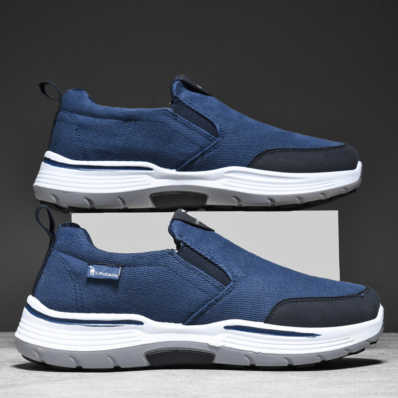 Men’s Slip-On Walking Shoes – Lightweight Cushioned Sole, Waterproof Mesh, Wide Toe Box, Arch Support & Non-Slip Traction-SCSLUXE