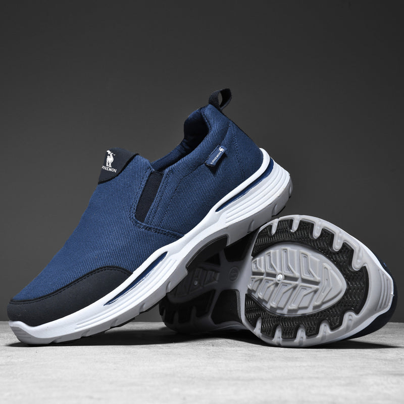 Men’s Slip-On Walking Shoes – Lightweight Cushioned Sole, Waterproof Mesh, Wide Toe Box, Arch Support & Non-Slip Traction-SCSLUXE