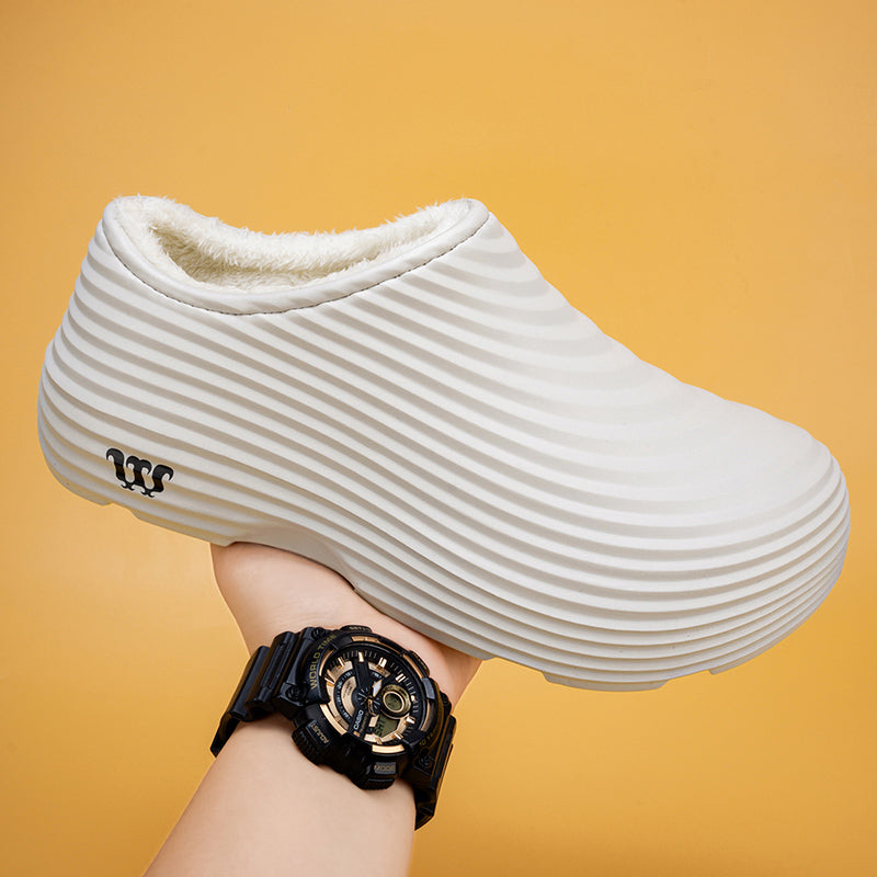 Unisex Fall/Winter Warm EVA Slip-On Clogs – Comfortable Pain-Relief Shoes with Arch Support, Waterproof & Non-Slip, Cozy Sherpa Lining for Indoor & Home Casual Wear-SCSLUXE