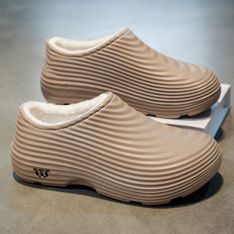 Unisex Fall/Winter Warm EVA Slip-On Clogs – Comfortable Pain-Relief Shoes with Arch Support, Waterproof & Non-Slip, Cozy Sherpa Lining for Indoor & Home Casual Wear-SCSLUXE