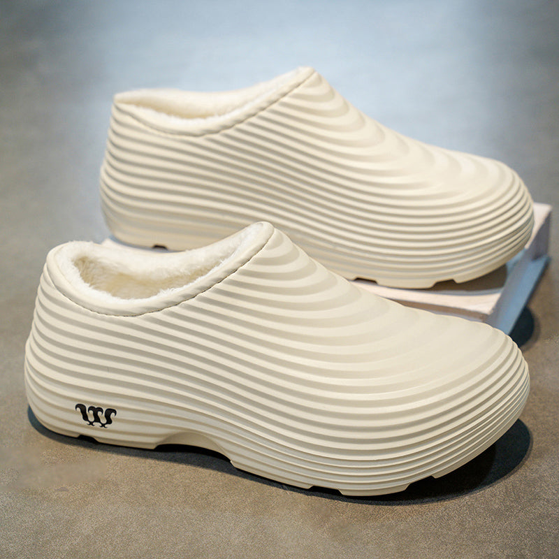 Unisex Fall/Winter Warm EVA Slip-On Clogs – Comfortable Pain-Relief Shoes with Arch Support, Waterproof & Non-Slip, Cozy Sherpa Lining for Indoor & Home Casual Wear-SCSLUXE