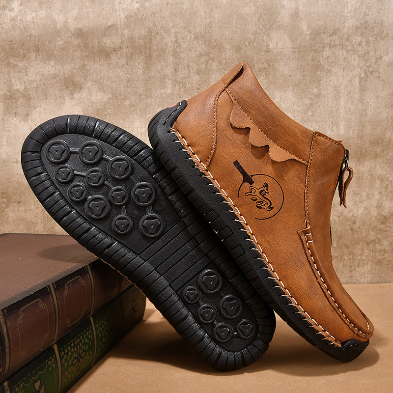 Men's Vintage Outdoor Work Boots – Orthopedic Comfort, Handcrafted Stitching, Waterproof & Non-Slip, Relieves Foot Pain-SCSLUXE