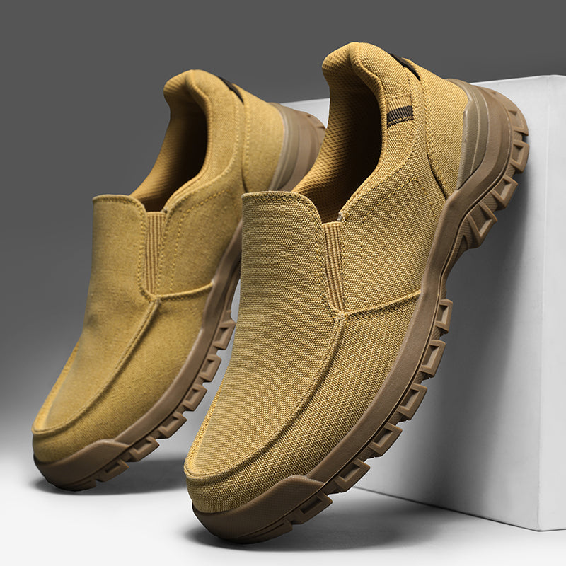 Men's Comfortable Non-Slip Pigskin Slip-On Casual Walking Shoes Outdoor Sports Shoes