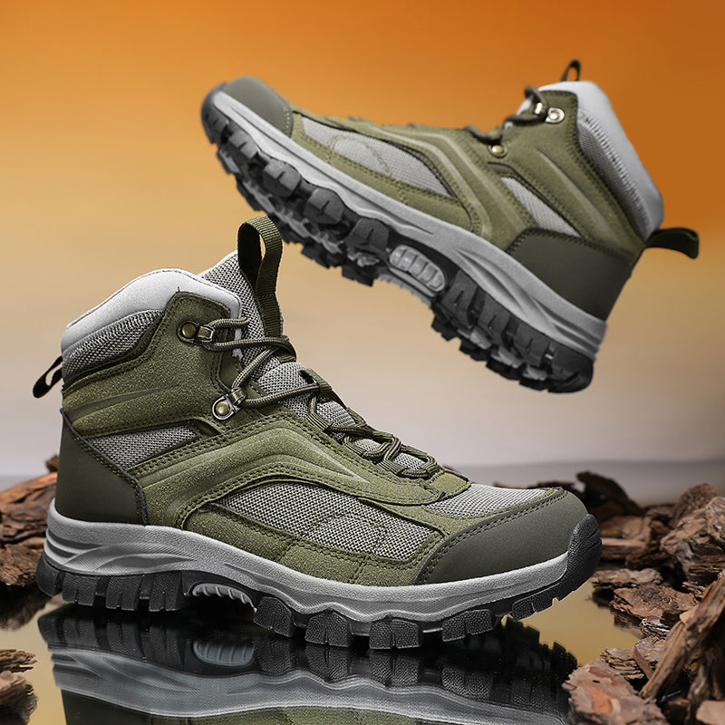 Men's Waterproof Hiking Boots - Breathable Quick-Dry Upper,Mountain Trekking & Outdoor Adventures | All-Terrain Grip & Abrasion-Proof-SCSLUXE