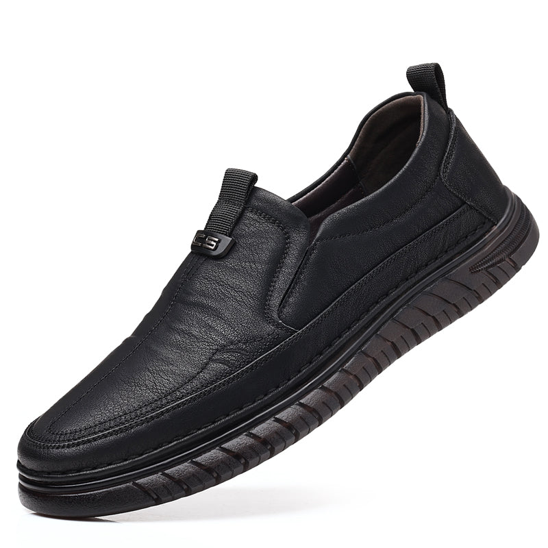 Slip-On Genuine Leather Loafers: Breathable Soft Calfskin, Cloud Cushion Sole for Driving & Business Casual-SCSLUXE