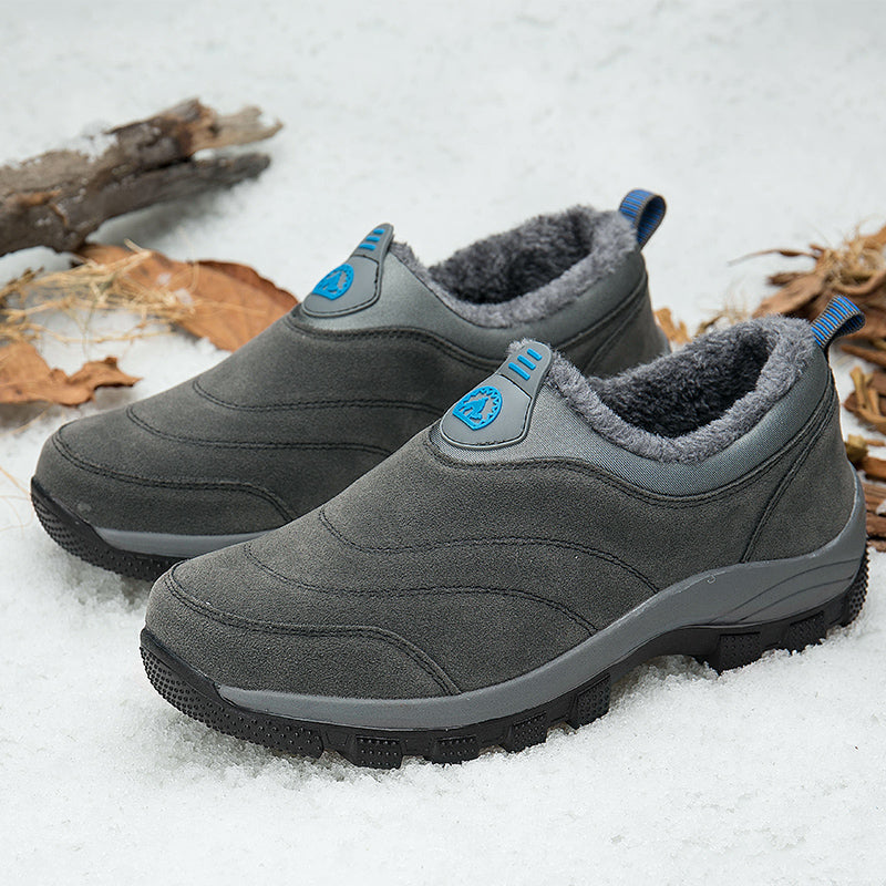Men's Slip-On Fleece-Lined Hiking Shoes - Winter Warmth & Anti-Slip Grip-SCSLUXE