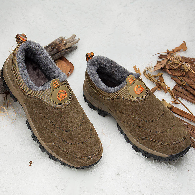 Men's Slip-On Fleece-Lined Hiking Shoes - Winter Warmth & Anti-Slip Grip-SCSLUXE