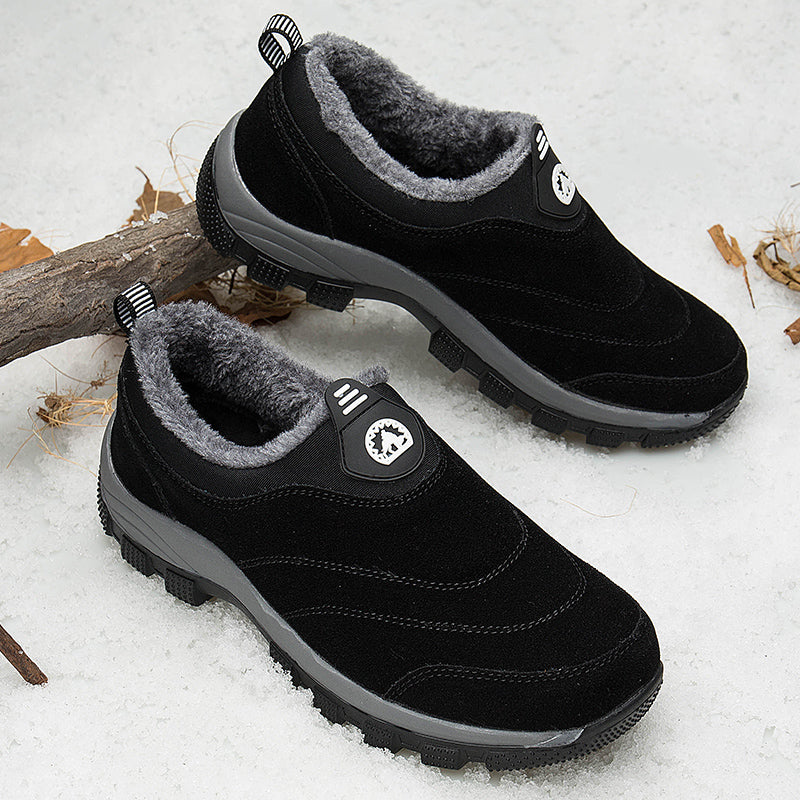 Men's Slip-On Fleece-Lined Hiking Shoes - Winter Warmth & Anti-Slip Grip-SCSLUXE