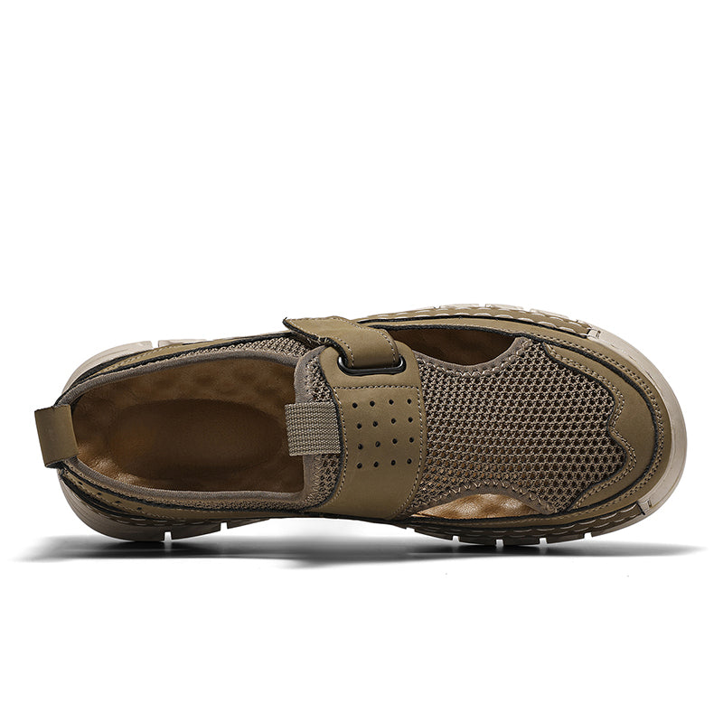 (⏳49% OFF)Men's Mesh Fisherman Sandals – Hook & Loop, Non-Slip for Wading & Fishing