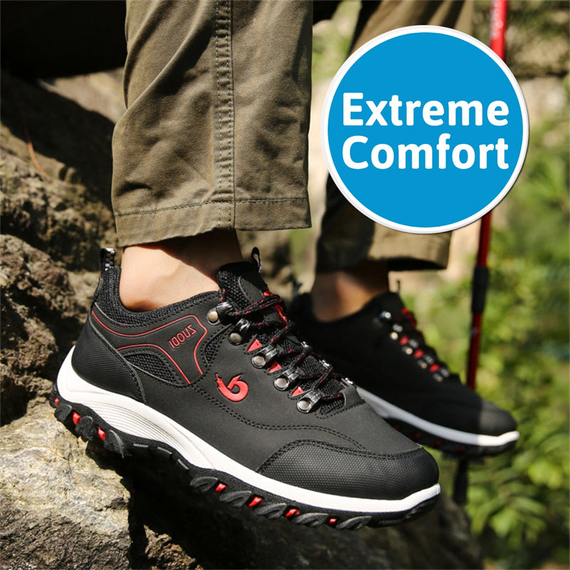 Men's Waterproof Puncture-Resistant Round-Toe Orthopedic Walking Hiking Shoes