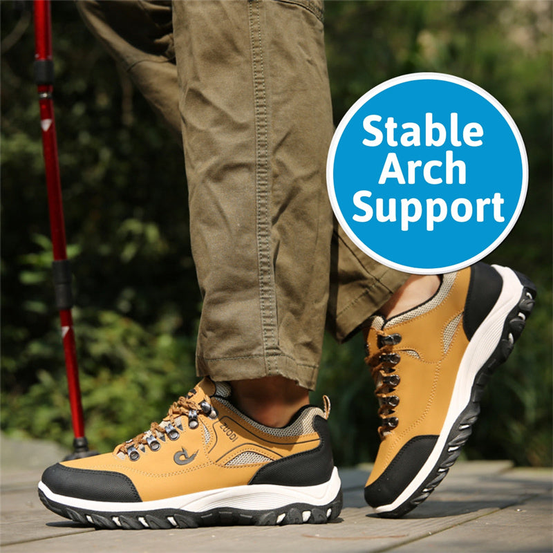 Men's Waterproof Puncture-Resistant Round-Toe Orthopedic Walking Hiking Shoes