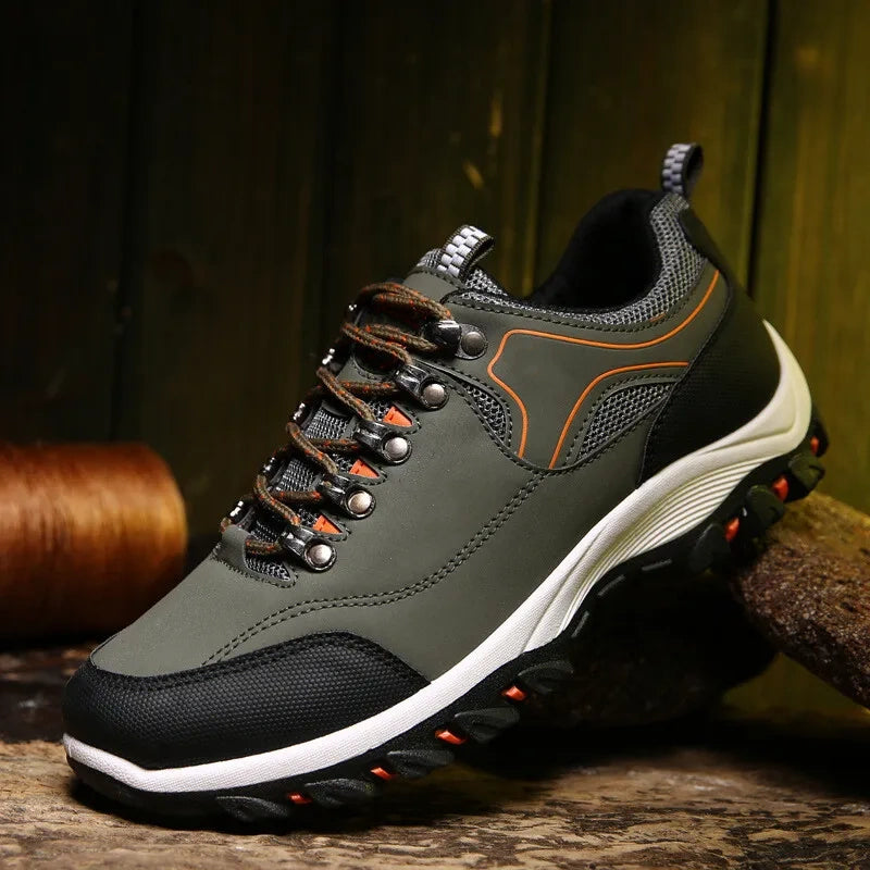 Men's Waterproof Puncture-Resistant Round-Toe Orthopedic Walking Hiking Shoes
