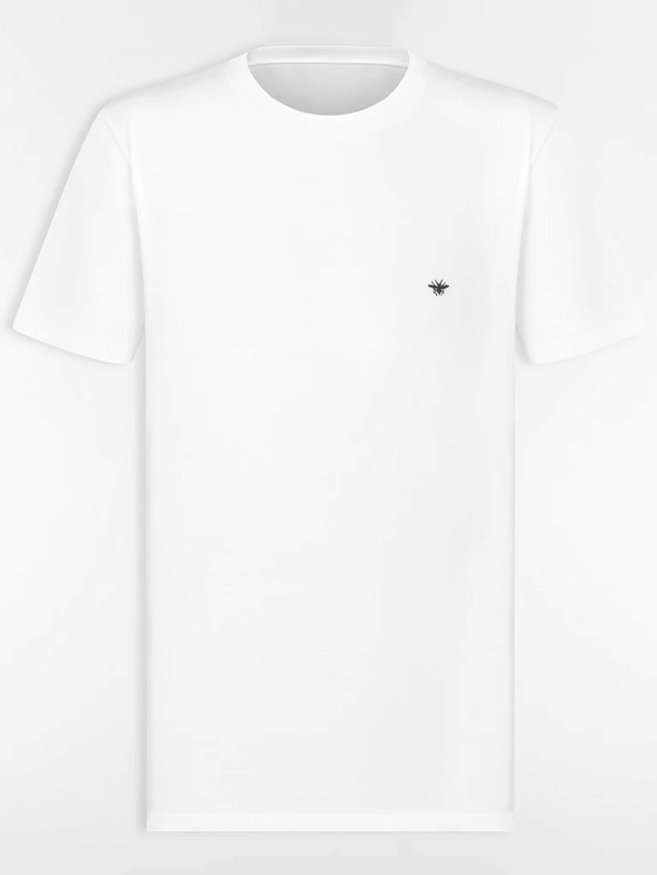 Minimalist Bee Embroidered T-Shirt – Casual Cotton Tee