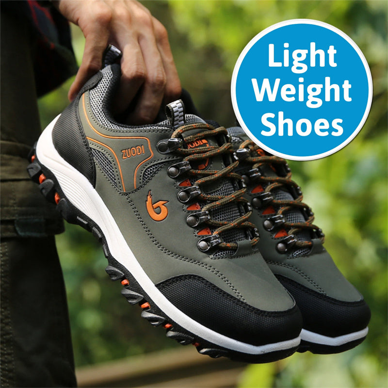 Men's Waterproof Puncture-Resistant Round-Toe Orthopedic Walking Hiking Shoes