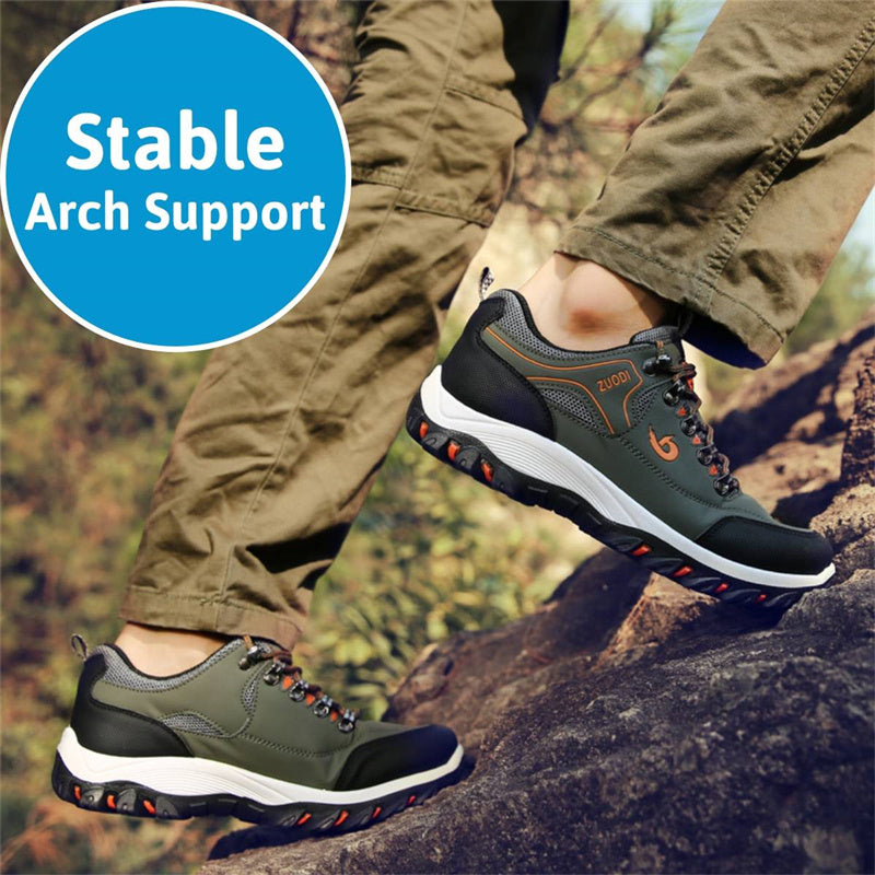 Men's Waterproof Puncture-Resistant Round-Toe Orthopedic Walking Hiking Shoes