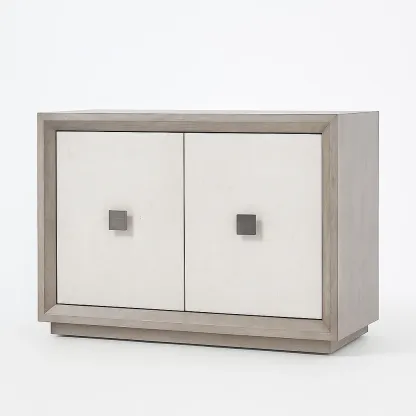 Meuble de rangement en bois avec deux portes chêne/écru