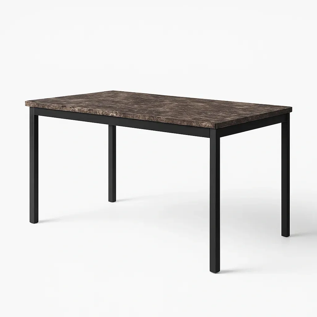 Table de salle à manger à manger rectangulaire bois et métal (120x60x75 cm)