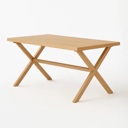 Table de salle à manger rectangulaire en bois de chêne clair (140x90x75 cm)