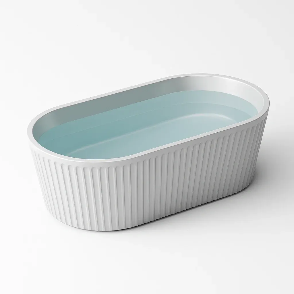 Baignoire en plastique PP blanc/bleu (102 cm x 54 cm x 39 cm)