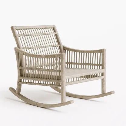 Fauteuil à bascule en rotin pour intérieur