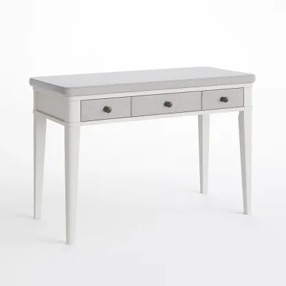 Bureau en bois avec 3 tiroirs Blanc et Gris