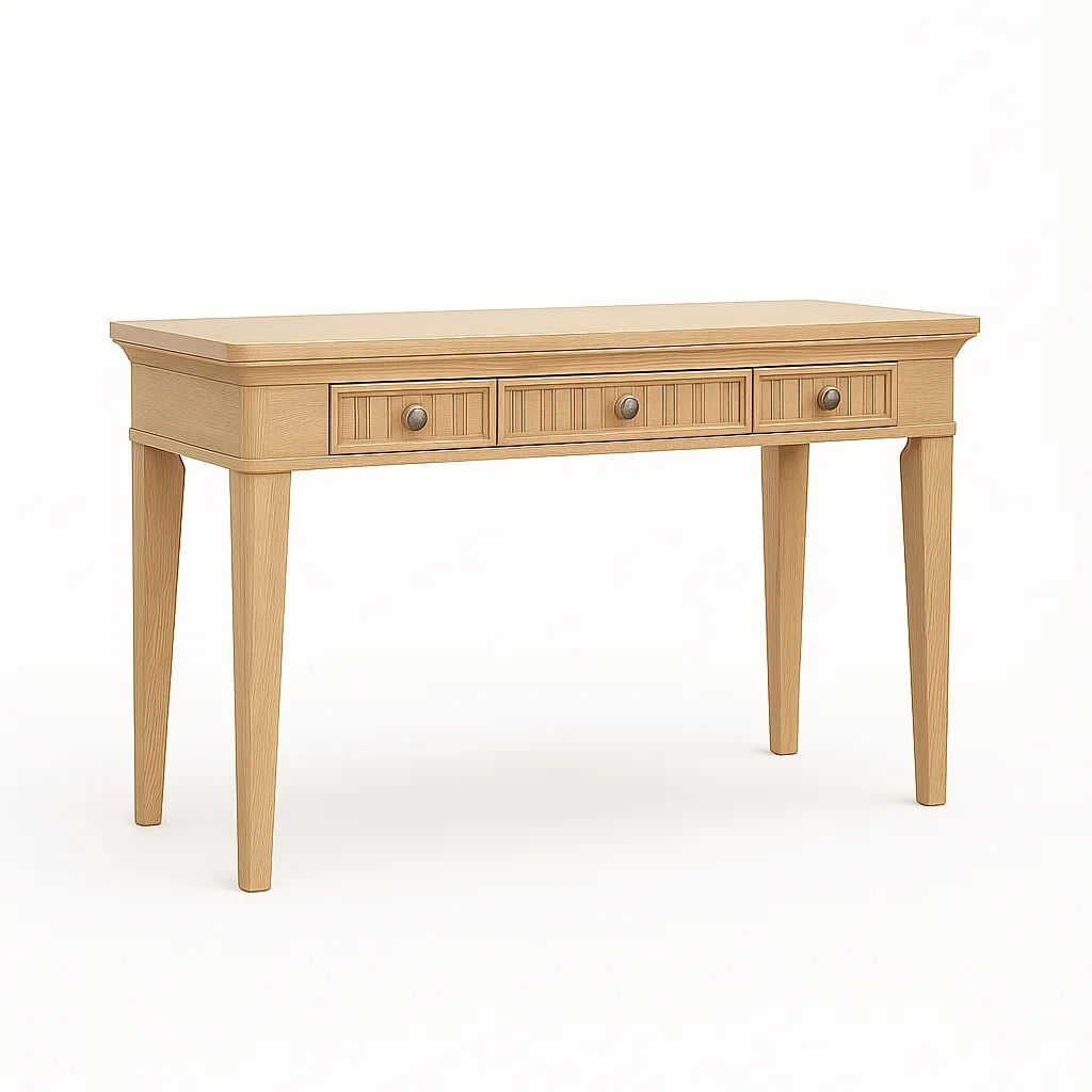 Table d'entrée en chêne avec trois tiroirs