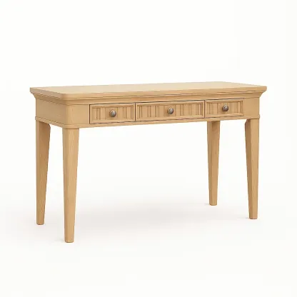 Table d'entrée en chêne avec trois tiroirs