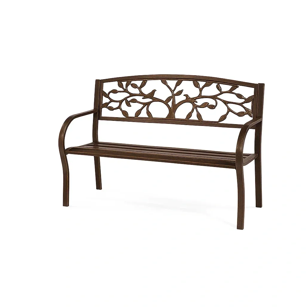 Banc de jardin en métal marron