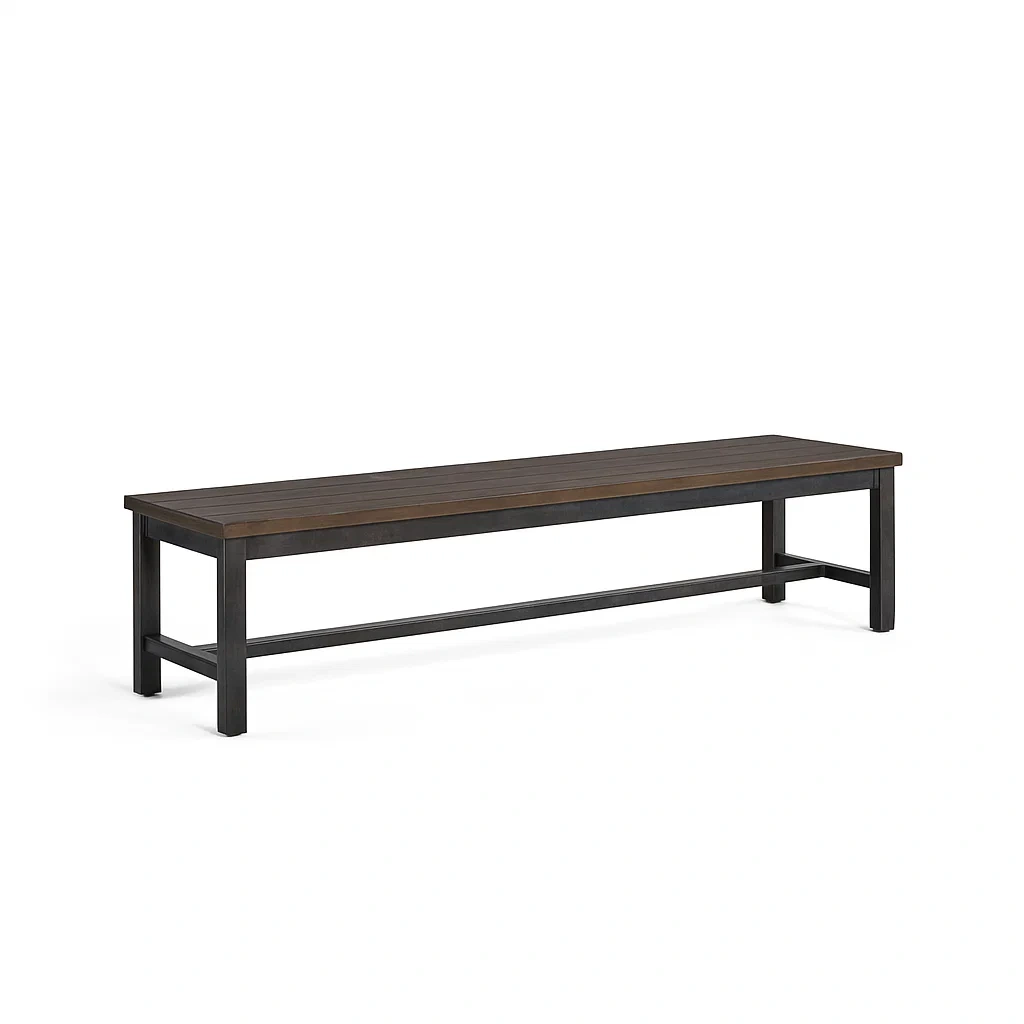 Banc en bois d'acacia et métal noir