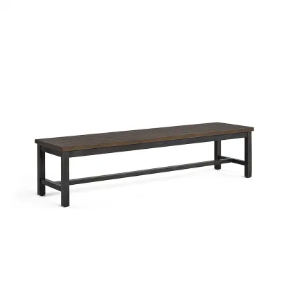 Banc en bois d'acacia et métal noir