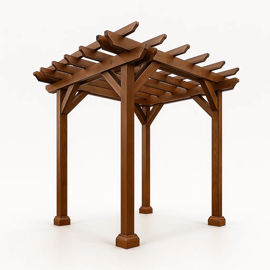 Pergola de jardin en bois massif brun (300x300x250 cm pour extérieur)