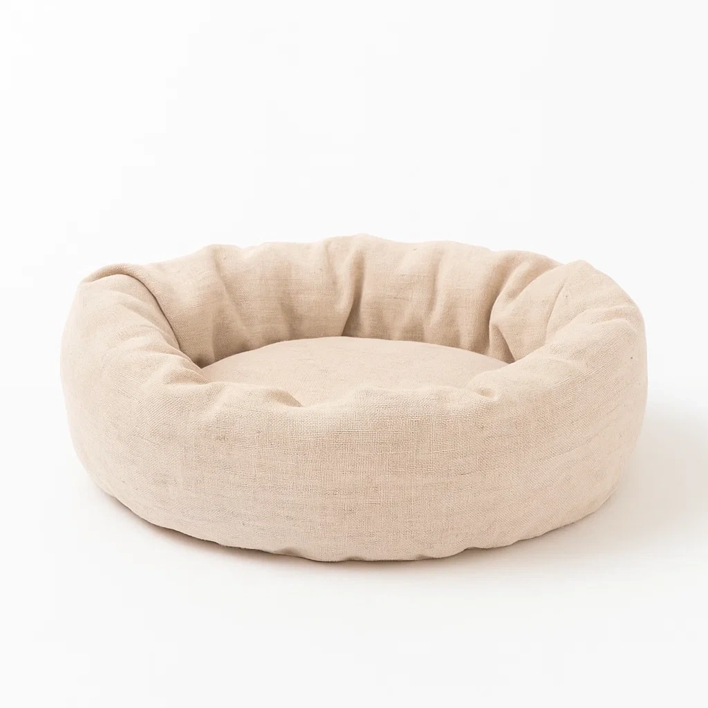 Lit pour chien en lin beige