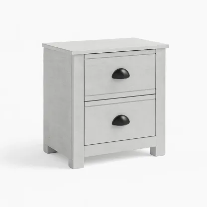 Table de chevet 2 tiroirs en bois (40x30x50 cm) gris