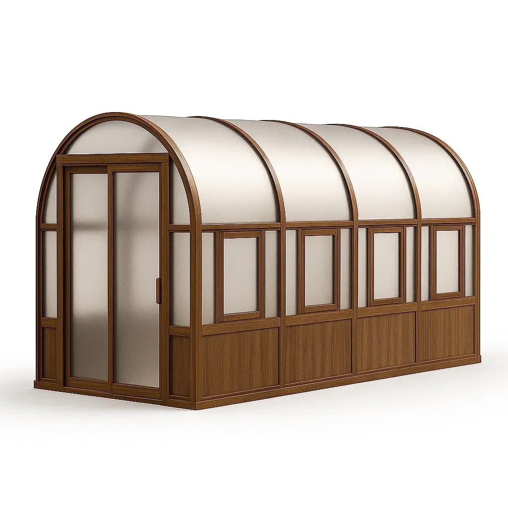 Serre de jardin en bois et verre acrylique courbée (300x200x220 cm)