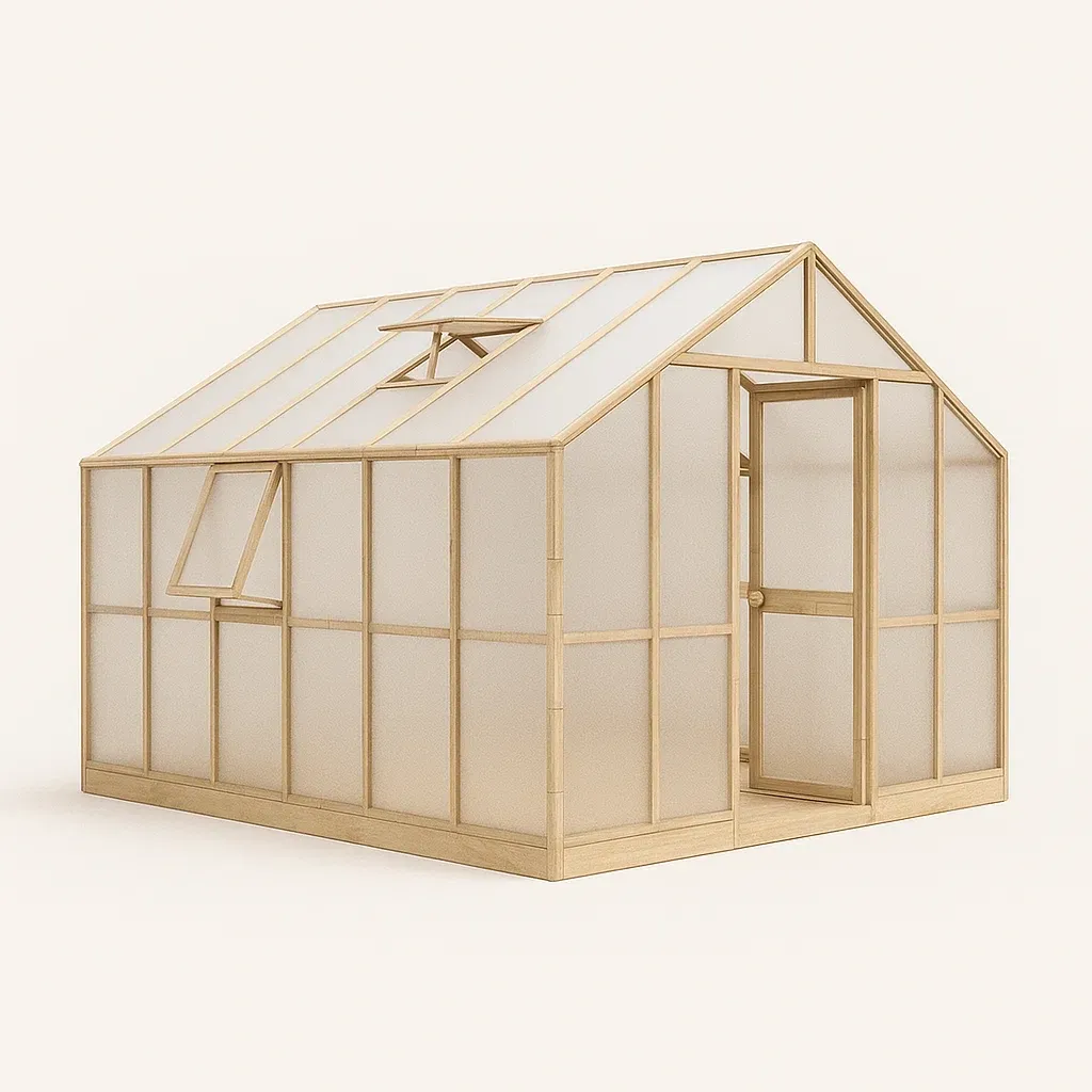 Serre de jardin en bois et polycarbonate (300x250x200 cm)