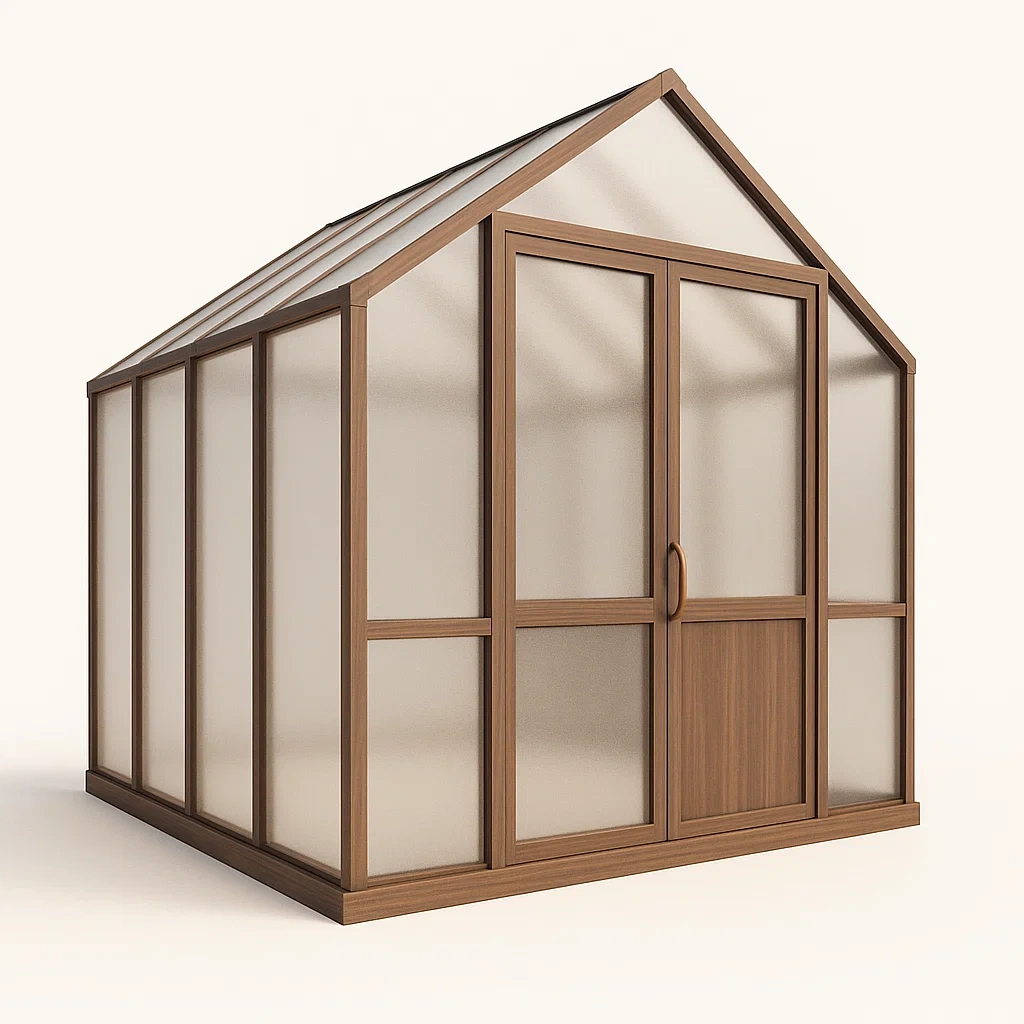 Serre de jardin en bois et polycarbonate translucide (300x200x220 cm)