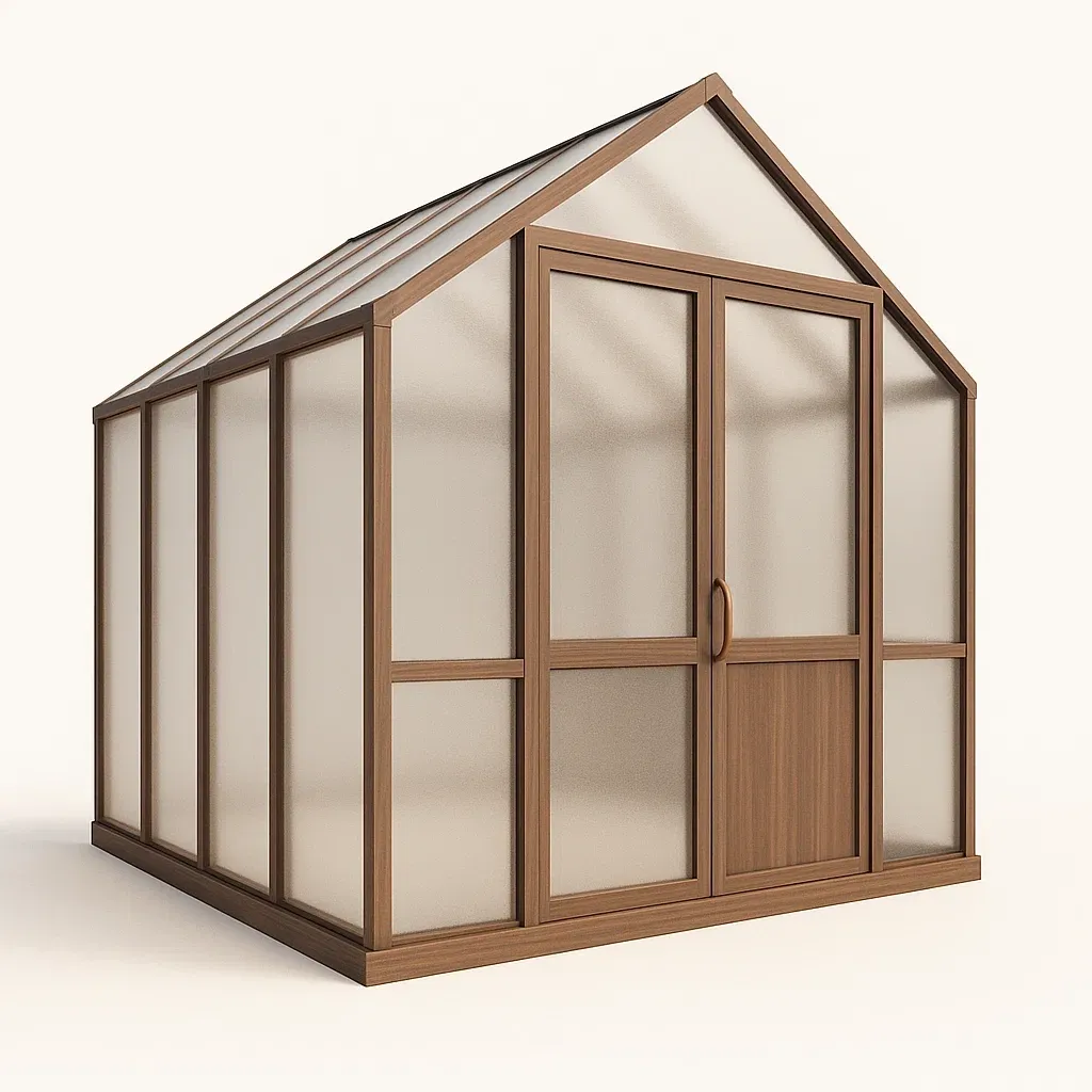 Serre de jardin en bois et polycarbonate translucide (300x200x220 cm)