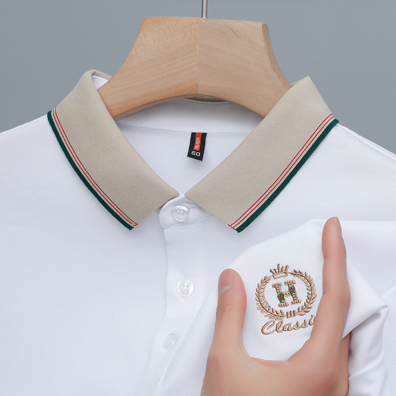 Summer business casual lapel short sleeve T-shirt