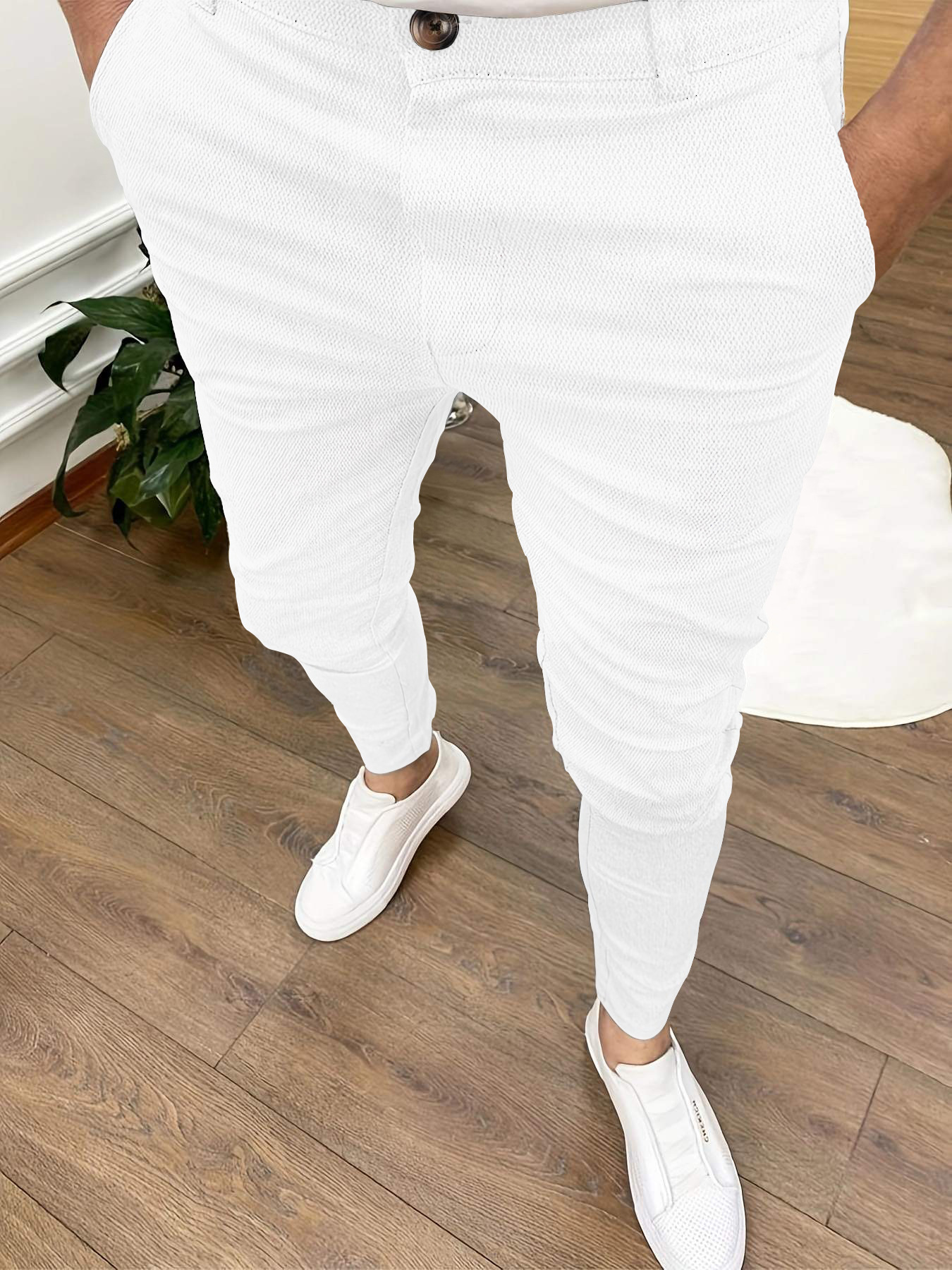 Fashion Casual High Waist Business Skinny Pants - All-Season Pants for Men
