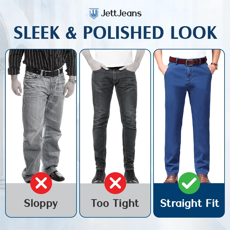 JettJeans3 - Men's Classic Straight Fit Stretch Jeans