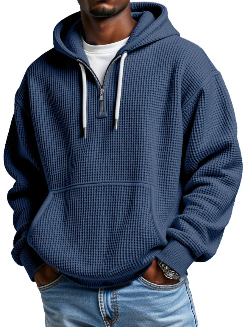 Men's Fashion Casual Zipper Pocket Long Sleeve Sweatshirt