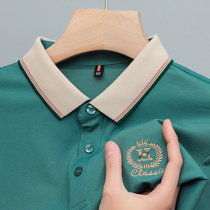 Summer business casual lapel short sleeve T-shirt