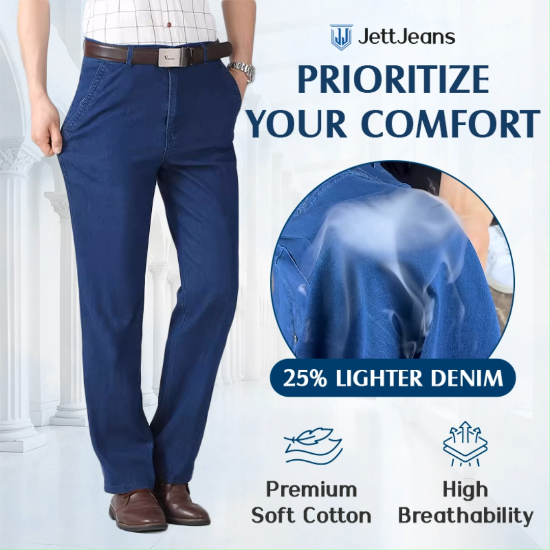 JettJeans4 - Men's Classic Straight Fit Stretch Jeans