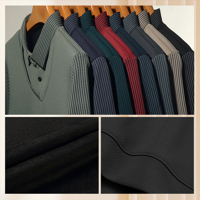 Striped Lapel Fake Two-Piece Shirt