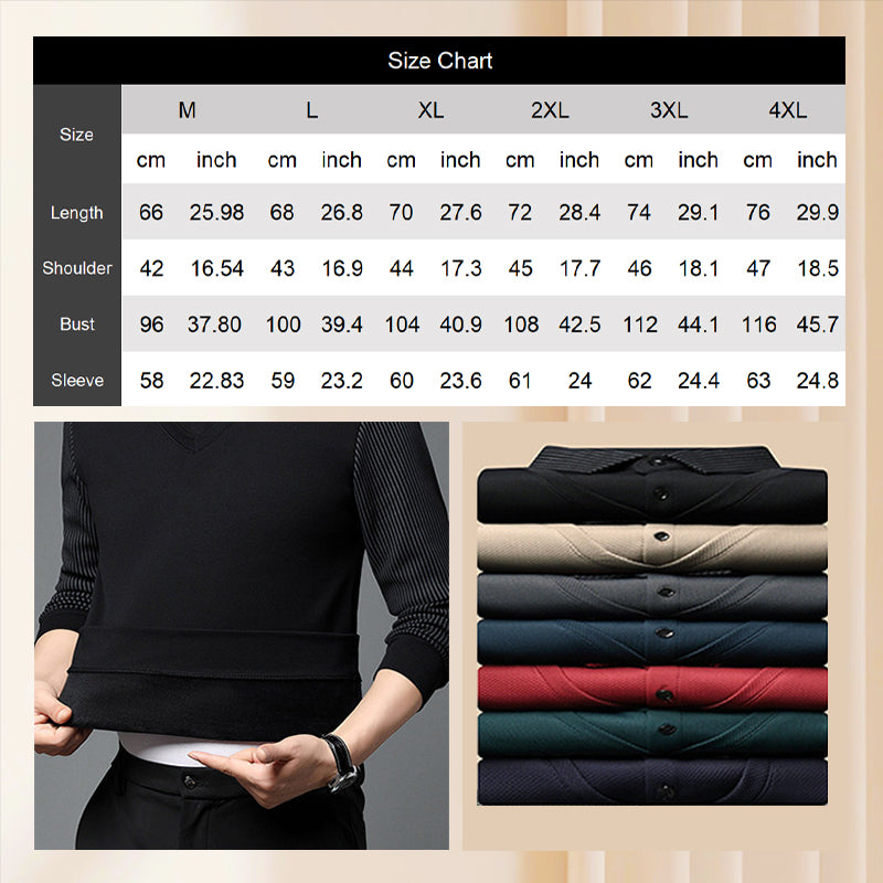 Striped Lapel Fake Two-Piece Shirt