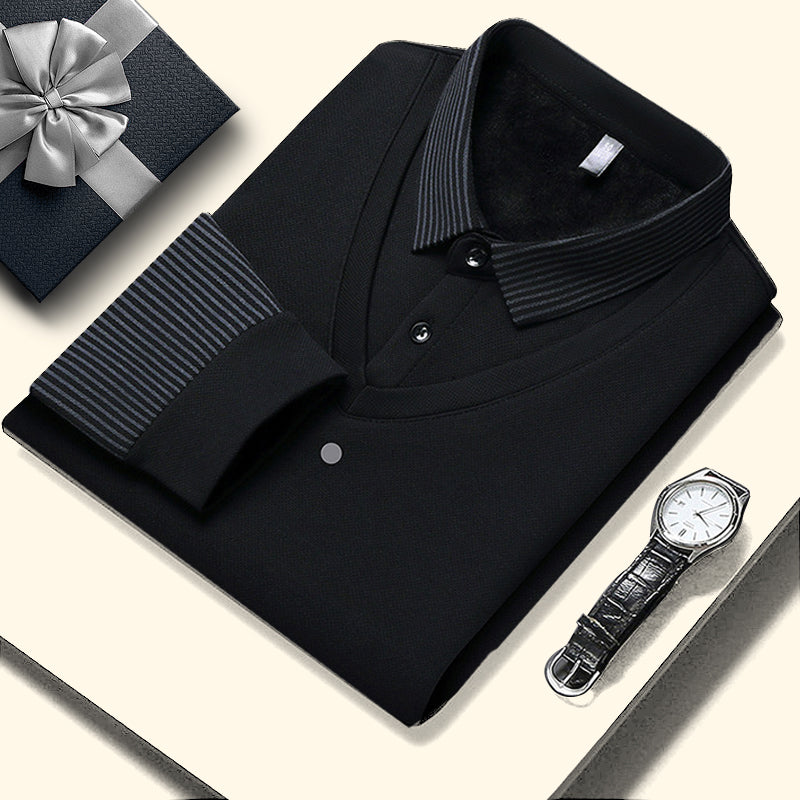 Striped Lapel Fake Two-Piece Shirt