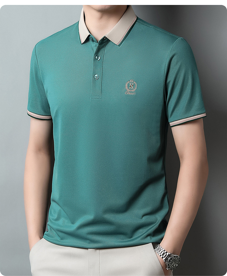 Summer business casual lapel short sleeve T-shirt