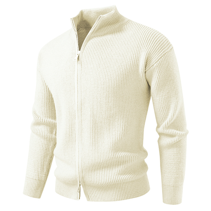 New men's knitted cardigan, warm business jacket.