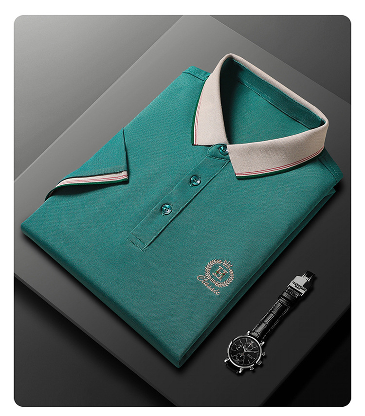 Summer business casual lapel short sleeve T-shirt