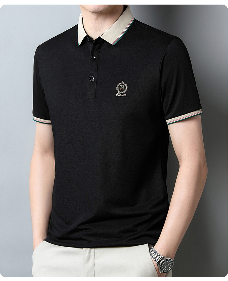 Summer business casual lapel short sleeve T-shirt